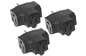 Cube Tap Tri-Outlet-Edison-Black 3 Pack
